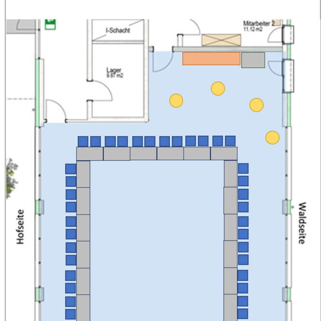 Raumplan - Kongress I - U-Form - Peters Wellness & Spa Homburg Jägersburg Saarland