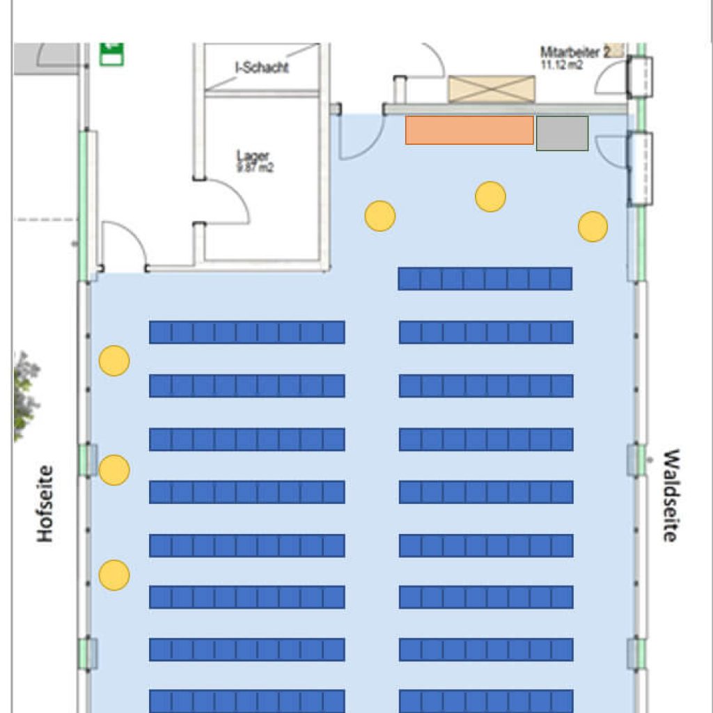 Raumplan - Kongress I - Stuhlreihen - Peters Wellness & Spa Homburg Jägersburg Saarland