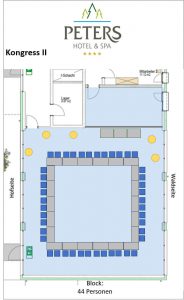 Raumplan - Kongress II - Block - Peters Wellness & Spa Homburg Jägersburg Saarland
