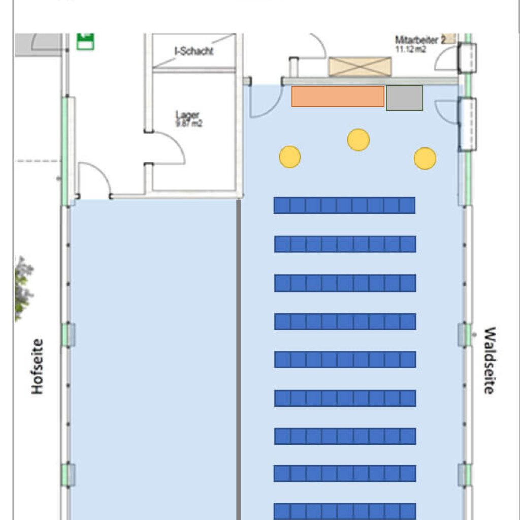 Raumplan - Kongress III - Stuhlreihen - Peters Wellness & Spa Homburg Jägersburg Saarland