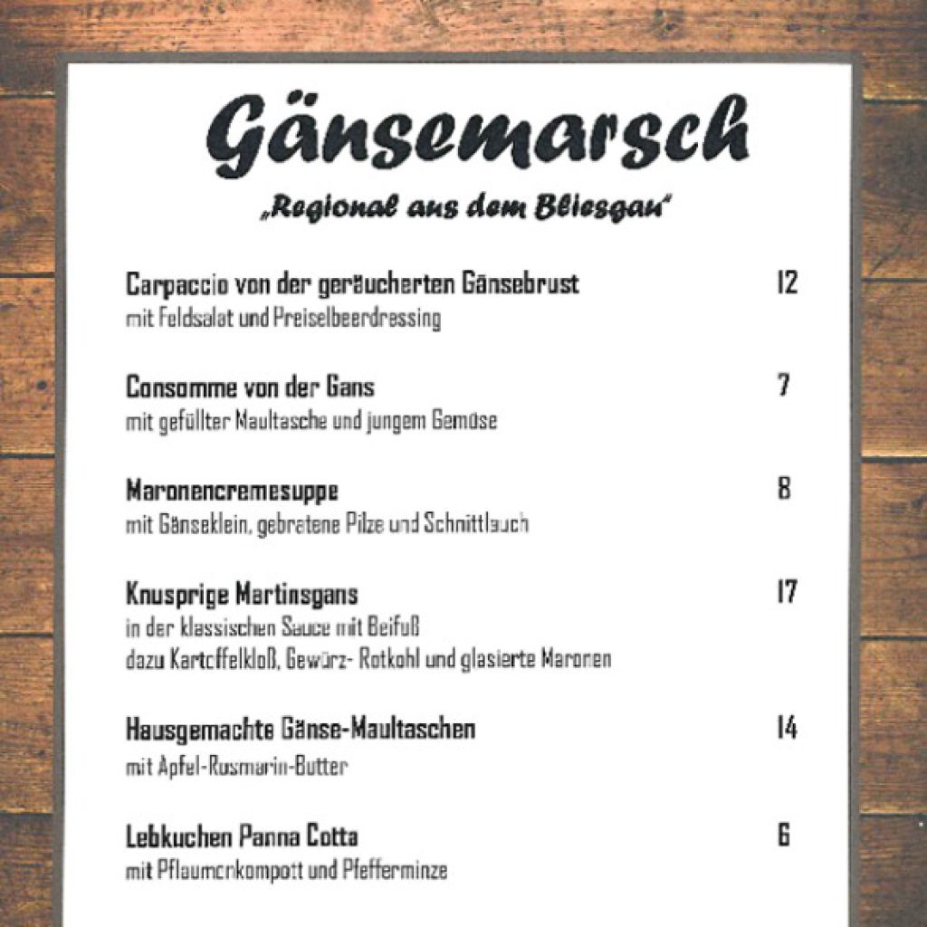 PETERS Hotel Aktionskarte Gänsemarsch